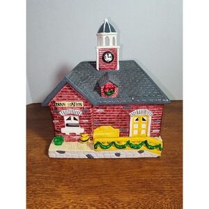 Yuletide Snow Hamlet Merry Town Train Station Christmas Village